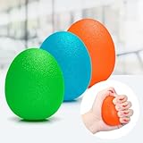 Peradix Hand Grip Strength Trainer, Stress Relief Ball, Wrist Rehab Therapy Hand Grip Equipment Ball Squishy Tools - Set of 3 Finger Resistance Exercise Squeezer (Plus Size - Green Blau Orange)