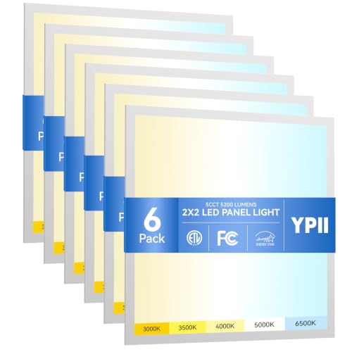 YPII 6Pack 2x2 LED Panel Light 5CCT Selectable Drop Ceiling Light Fixture