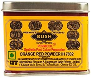 BUSH Synthetic Orange Red Food Colour Powder ( IH7802 , 100gms Tin)