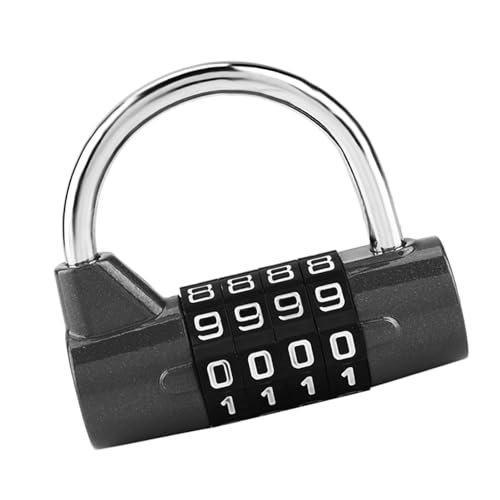 Image of Prevent Fading Combination Password Lock 4 Dial Digit Code Padlock Security Outdoor Padlock for School Gym Locker, Sports Locker, Fence, Toolbox, Gate, Case, Hasp Storage (Black)