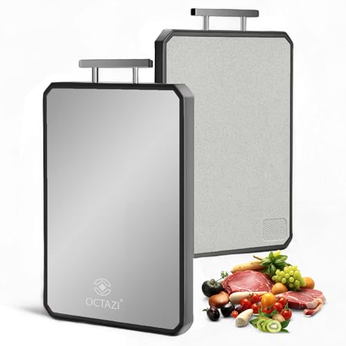 Tabla de Cortar Doble Cara de Acero Inoxidable y Trigo – Superficie No Porosa, Resistente a la Oxidación, Apta para Lavavajillas, Amigable con Cuchillos para Preparación de Alimentos miniatura 1
