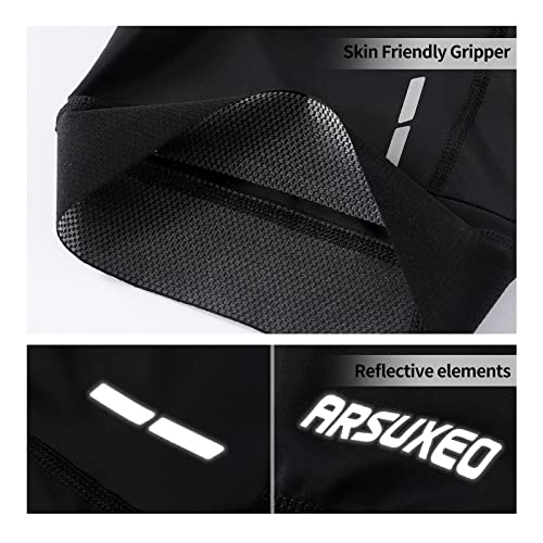 ARSUXEO Short masculino acolchoado 3D para ciclismo com enchimento, Preto, cinza, P