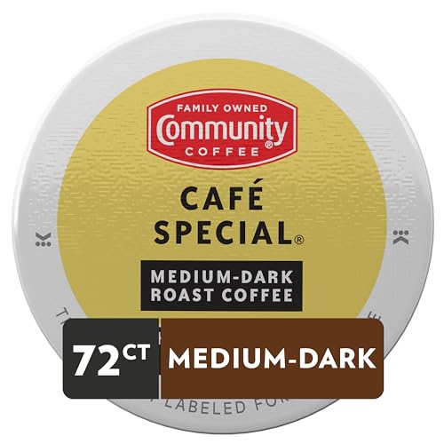Image of Community Coffee Cafe Special, Medium-Dark Roast, K-Cup for Keurig Brewers, 12 Count (Pack of 6)