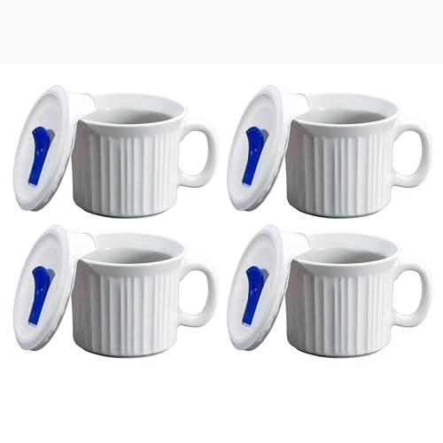 Juego de 4 Mugs CorningWare 20 oz con Tapa Plástica Vented miniatura 1