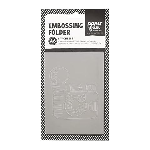 Paperfuel A6 Say Cheese Folder for Embossing, Scrapbooking, Card Making and More, Plastic Paper, DIN Cover