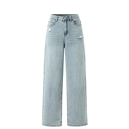 Rhomba Women's High Waisted Distressed Loose Boyfriends Baggy Jeans