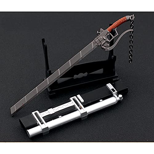 Ghhnb Anime Attack On Titan Sword Model Keychain,For Eren Jäger,Cosplay Prop Accessory,Sword Weapon Model Metal Keychain For Anime Lovers, Black, 22Cm #TOP1