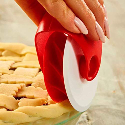 Gotian Pizza Pastry Lattice Cutter Pastry Pie Decoration Cutter Plastic Wheel Roller ~