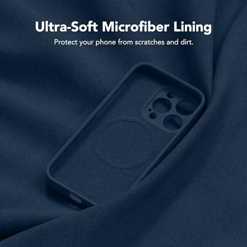 Image of Magnetic for iPhone 15 Pro Max Case, Compatible with MagSafe, [Full Camera Protection][Screen Protector] Silicone Shockproof Protective Phone Case for iPhone 15 Pro Max 6.7 inch, Cobalt Blue