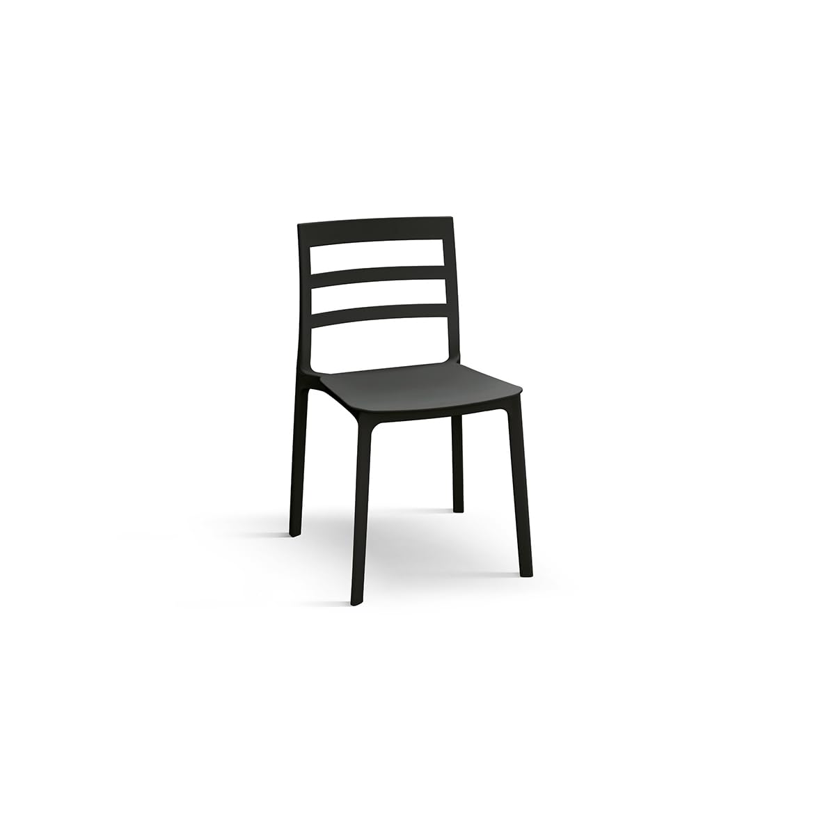 PAZZO DESIGN Sedia Luca, Set Da 4, Nere, Sedie Polipropilene, Sedia Cucina, Sedie Sala Da Pranzo, Sedie Giardino, Impilabili - id_1964