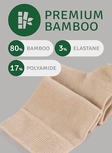 Image of Women's Bamboo Dress Socks, Crew for Business Trouser Casual, Soft, Thin & Seamless, Size 6-9 /9-12 (3, 4 or 5 Pairs)