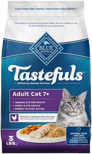 Blue Buffalo Tastefuls Mature Dry Cat Food for Adult Cats 7+, Mad...