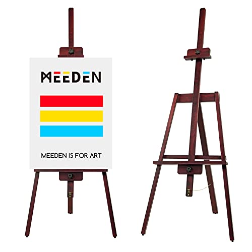 Meeden Art Easel, Painting Easel, Easel Stand For Painting, A-Frame Design Solid Beech Wooden Easel, Holds Canvas Up To 43", Walnut #TOP19