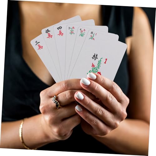 Mini Outdoor Mahjong wasserdichte Kunststoff Spielkarten Robuste Pokerkarten für Zuhause Bar Büro Praktisches Langlebiges Kartenspiel Zubehör für Freizeit und Freunde – Bild 8