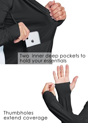 Mens UPF 50+ Sun Protection Jacket Lightweight Long Sleeve Sun Hoodie SPF UV Jacket Hiking Fishing Full Zip4