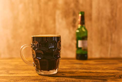 LavoHome Dimple Stein European Stein Style Beer Glass Mug With Handle -16 oz (6) - Image 5