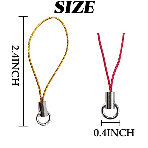 RONYOUNG 310PCS Lanyard Phone Ring Strap for Mobile Lariat Lanyard Cell Phone Split Ring Strap Sliver Tone Split Ring Cellphone Strap Charm Cords for Cellphone USB Drive Keychain DIY (Mixed Color)