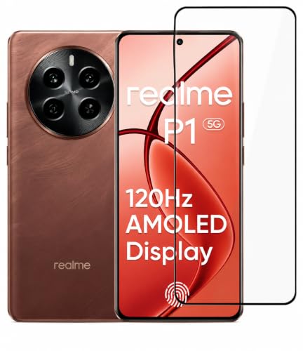 Image of Military-Grade Tempered Glass Screen Protector Compatible for Realme P1 5G with Edge to Edge Coverage and Easy Self Installation Kit (realme P1 5G)