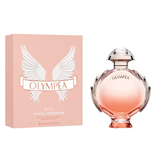 Image of Paco Rabanne Olympea Aqua Fragrance For Women - Sweet, Amber, White Floral Scent - Notes Of Lemon Blossom, Clementine, Solar Notes, Water Jasmine - Floral Aquatic Fragrance - Edp Legere Spray - 2.7 Oz