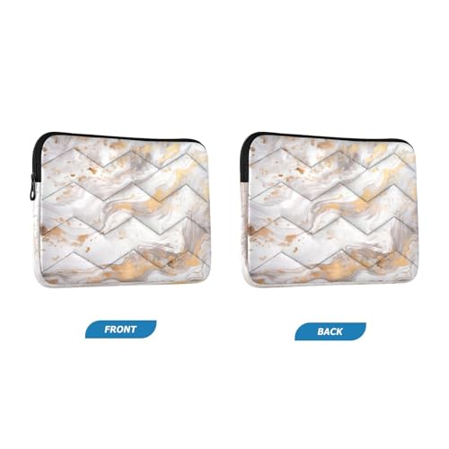 Funda para portátil 13-14 pulgadas blanco mármol dorado miniatura 2
