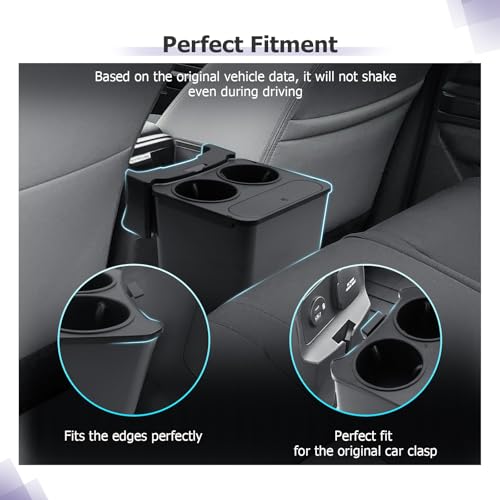 Image of LUWU 2025 2026 Tacoma Trash Can Compatible with 2024 2025 Toyota Tacoma Accessories Trash Bin [with 2 Cup Holders] Extra Rear Storage Box Garbage Cans Trashcan