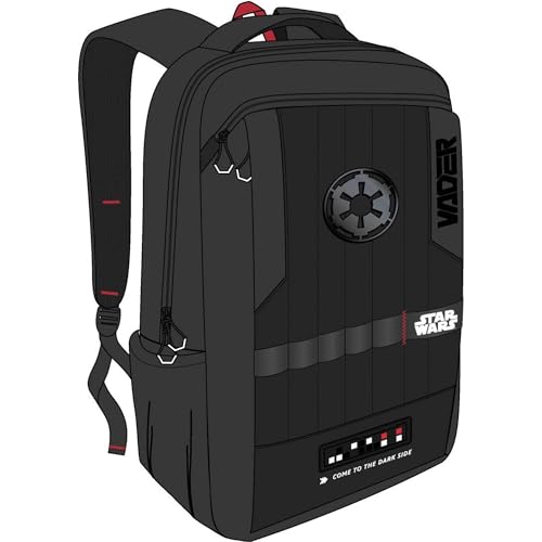 CERDÁ LIFE'S LITTLE MOMENTS Star Wars Black Darth Vader Style Backpack with Galactic Empire Design, Resistant Backpack, Unisex Children, Multicoloured, Standard