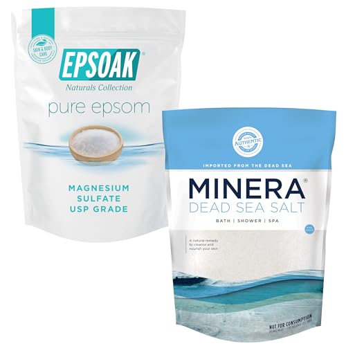 Minera Fine Grain Dead Sea Salt for Bath & Foot Soaks – 5 lbs, Fast-Dissolving, 100% Pure and Natural, Unscented, Skin-Softening Sea Salt : Bath Minerals And Salts