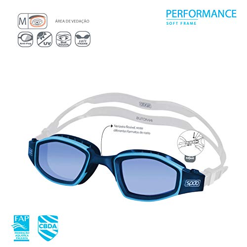 Speedo Óculos de natação Invictus, Único, Azul