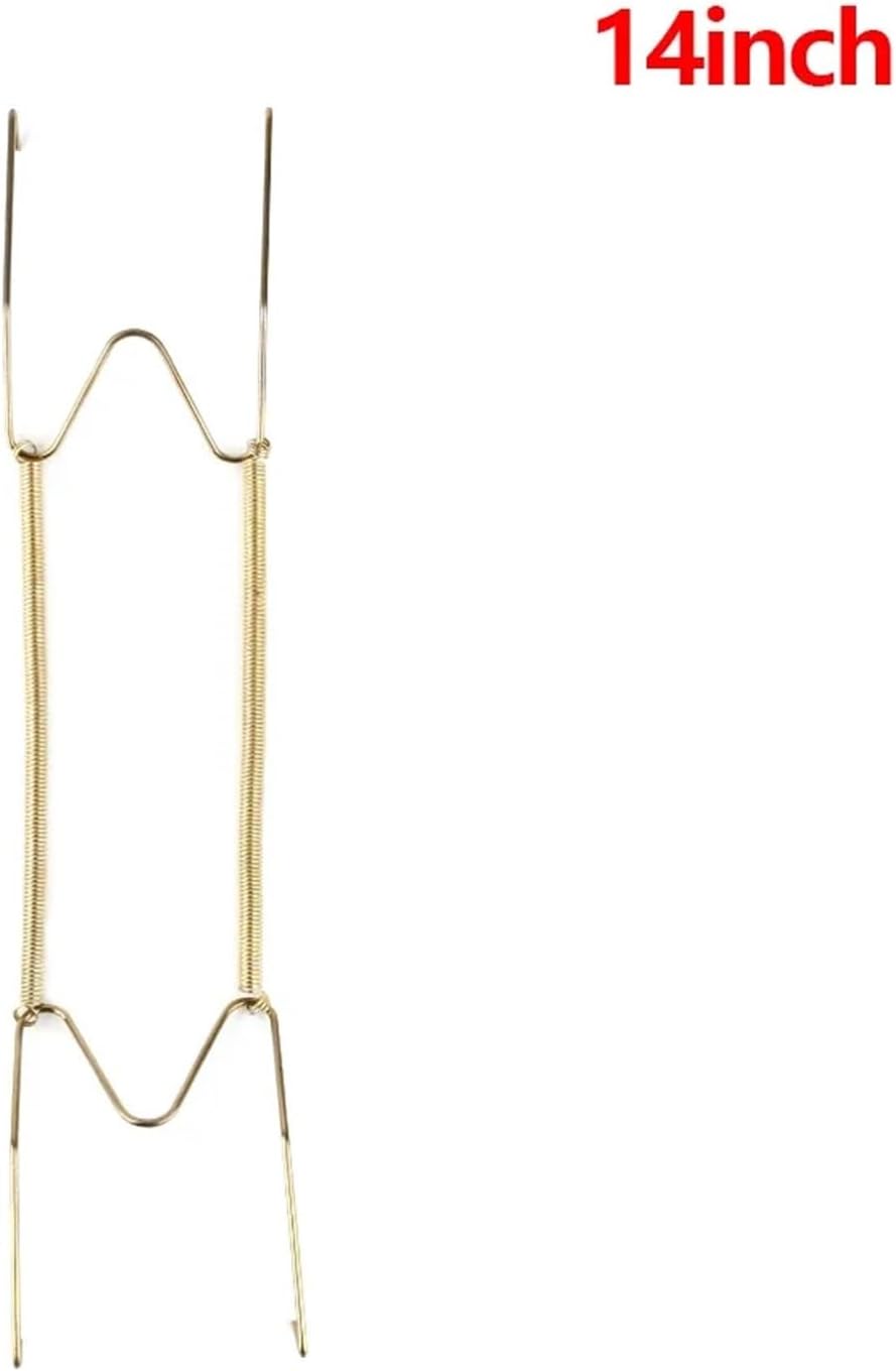 Plate Hangers 30Pcs W Type Stainless Steel Wall Display Plates Hanger Dish Spring Holder Tools Invisible Hook Home Decoration Accessories For The Wall(14in)