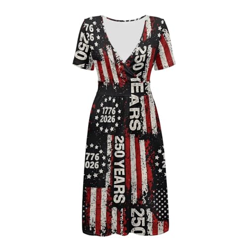 Image of Women's Summer Dresses Short Sleeve Formal Dresses with Pockets | Lightweight polyester fabric delivers cool airflow during hot summer outdoor activities