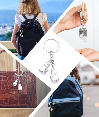 Image of Boxing Gloves Keyring, Keychain for Fitness Lovers, Birthday Surprise, Gift for Sports Lovers, Gift for Men and Women