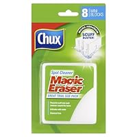 Chux Magic Eraser Spot Cleaner Pad, Powerful Scuff and Mark Remover, Activates with Water Alone, 8 Count