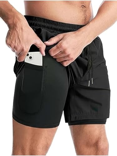 Image of boffi ... N S Poly 2 in 1 Active Dual Shorts with Inner Tights Layer | Men's Double Layer Short for Running, Gym & Sports