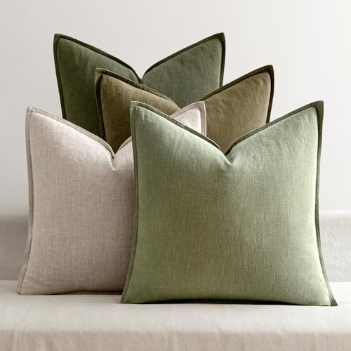 Natural Linen Pillow Covers Pack of 4