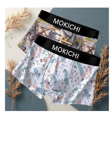Image of Men's Boxer Briefs Pack, Breathable Stretch Underwear with Wide Comfort Elastic Waistband, Soft Geometric Print Trunks, Multi-Pack