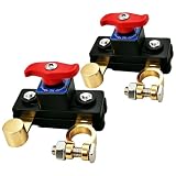 2PCS Car Battery Disconnect Switch 12 Volt 24 Volt, High Conductivity Car Battery Power Cut Off Switch Breaker, Pure Copper Manual Rotary Battery Shut Off Switch Switch for Truck Boat Car