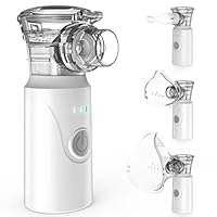Nigecue Inhalationsgerät Tragbar Vernebler Set Leises Inhalator Verneblergerät mit Mundstück und 2 Maske für Kinder und Erwachsene, USB Wiederaufladbar