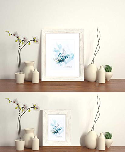 Kaiwin 100% Solid Wood White 11X14 Picture Frame 2 Pack - Display Picture 8X10 With Mat, Hd Glass Inside, Rustic Wooden Photo Frames For Wall Mounting #TOP5