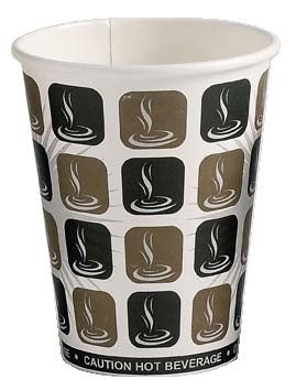 Thali Outlet - 100 x Mocha Coffee Cafe Cups Paper Single Wall Disposable Tea Cappuccino Hot Drinks (Mocha, 12oz)