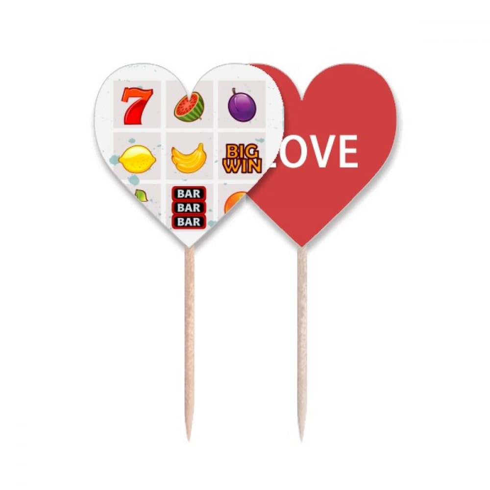 Lable cupcake pick fruit avec motif cœur pour décoration de gâteaux