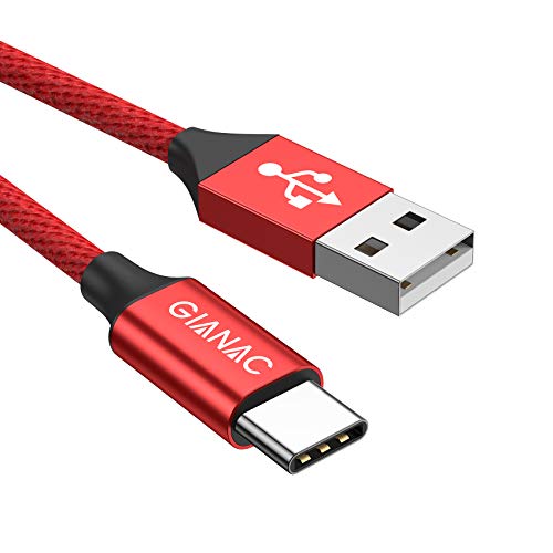 GIANAC Cable USB Tipo C,Cargador Tipo C[2 M] Carga Rápida y Sincronización Cable Tipo C Nylon para Samsung S10/S9/S8/Note 10/Note 9, Huawei P30/P20/Mate 20, Sony Xperia,LG G5 G6.