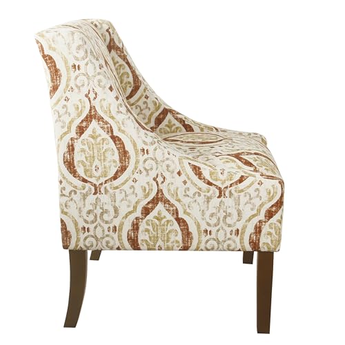 Image of HomePop Classic Swoop Arm Accent Chair - Orange & Cream Medallion
