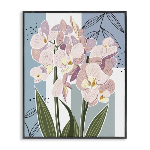 Modern Orchid Geometric Floral, 11 x 14 Inch Framed Giclée Print