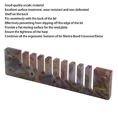 Herchr HERCHR026YDG7VTF-12 Harmonica Comb, Acrylic Harmonica Comb Part Deluxe Acrylic Wind Instrument Accessories Marine Band Crossover Ergonomic Design For Hohner thumb #2