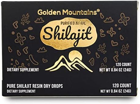 Premium Pure Shilajit Dry Drops by Siberian Green Altai "Golden Mountains" - 120 Count (200 mg) Authentic Safety & Quality Certificate - US Lab Tested Fulvic Acid