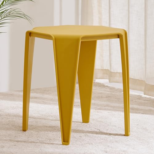 Image of Home Centre | Winfield Polypropylene Stool | Sitting Stool for Home | Yellow | 1 Year Warranty