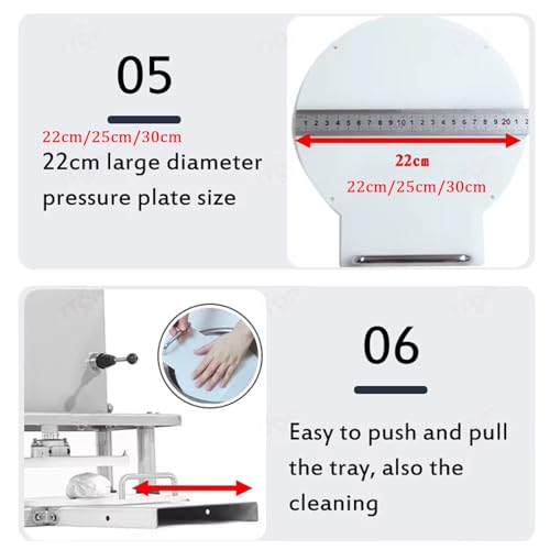 Pressa Elettrica For Pasta For Pizza, Pressa For Pasticceria Manuale For Uso Domestico, Pressa For Crosta Di Pizza Commerciale Sfogliatrice Elettrica Per Pasta Professionale,30Cm/11.81In - 7