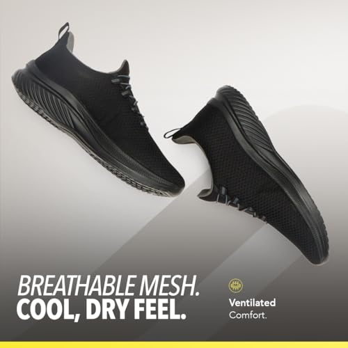 Image of Boldfit Mens Walking Shoes, Breathable Knit Slip-On Casual Shoes with Memory Foam Insole, Thick Eva Outsole & Padded Heel Support, Lightweight, Sock-Like Fit for All-Day Comfort