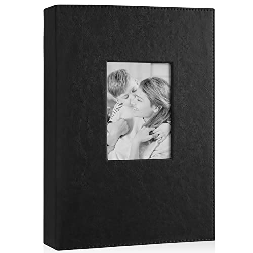 Benjia Photo Album 300 Pockets 6x4 Photos, Extra Large Size Leather Cover Slip in Wedding Family Photo Albums that Holds 300 6x4 / 10x15cm Photos Pictures Black