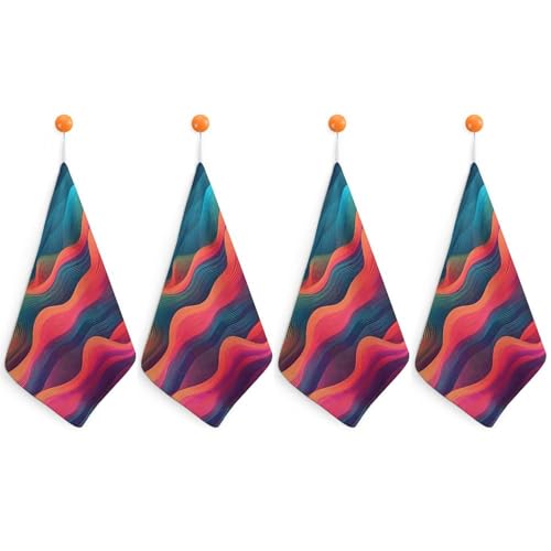 Lot de 4 serviettes à main microfibre douces pour décoration de douche - 2